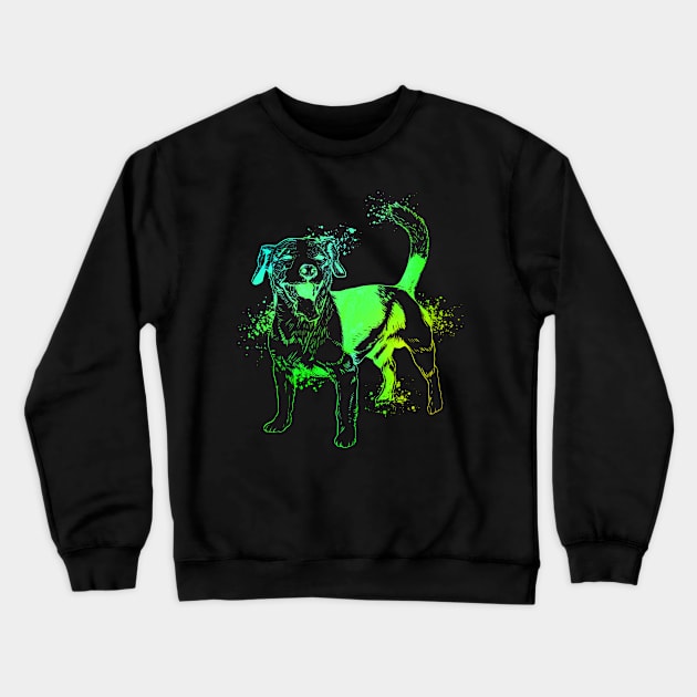 Colorful drawing of a Jack Russell Crewneck Sweatshirt by Modern Medieval Design